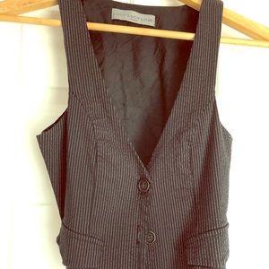 Pinstripe Black Vest